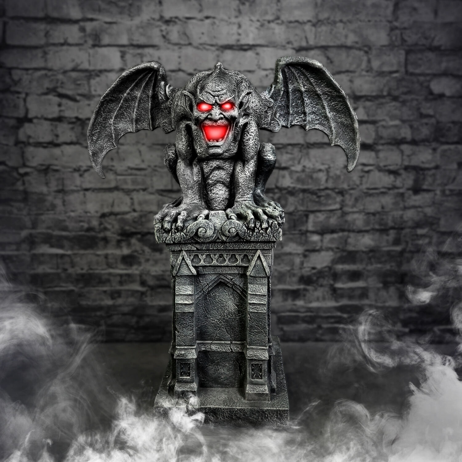 Haunted Hill Farm 3 2 Ft Tall Motion Activated Gargoyle Premium